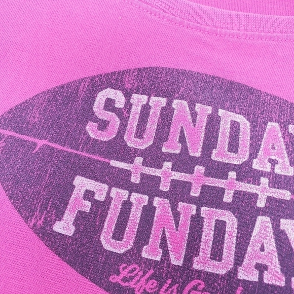 LIFE IS GOOD SUNDAY FUNDAY HOT PINK SHORT SLEEVE T-SHIRT CRUSHER TEE WOMEN XL - Picture 9 of 11
